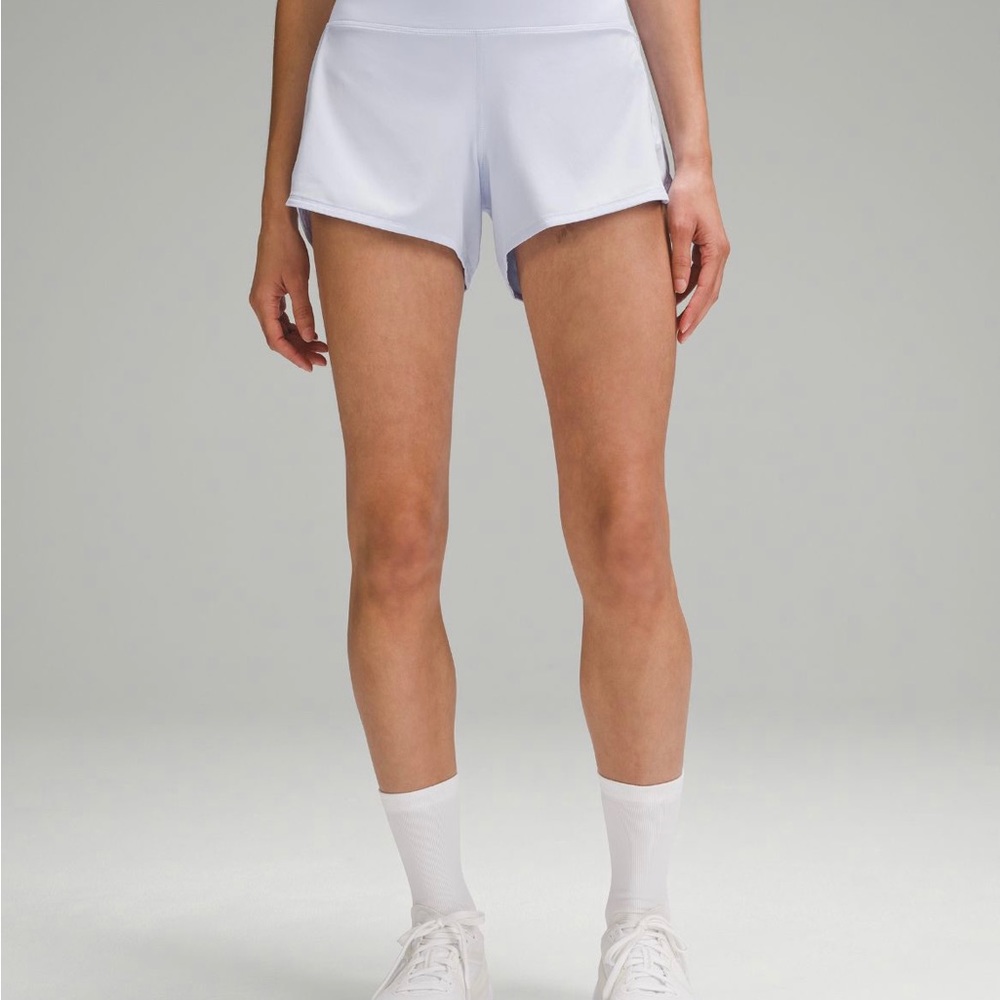 Speed up mid-rise lined short 4” pastel blue